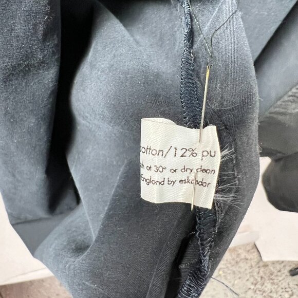 ESKANDER/Neiman Marcus Charcoal Linen/Pu Water Resistant Overcoat Sz 1 England - Picture 9 of 9